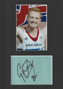 Greg Rutherford Firmado a Mano Montaje A4, Página de Autógrafo, Salto Largo Olímpico - Imagen 1 de 3
