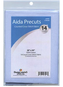 Cross Stitch ~ Gold Quality Light Blue 14 Count Aida Fabric 20" x 30" #DW3097 - Picture 1 of 2