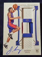 2022-23 National Treasures Jaden Ivey Rookie Triple Material Patch Auto /99 RPA