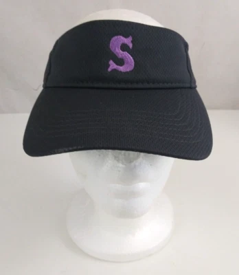 Sport-Tek 深灰色带紫色 S 刺绣男女通用可调节遮阳板 — 第 1/4 张图片