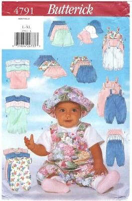 1996 Butterick 4791 Infants T-Shirt Romper size L-XL sewing pattern uncut - Image 1 of 3