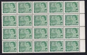Canada 1971 QEII 7c Centennial, MNH folded pane of 20, sc#543 DEX - Picture 1 of 1