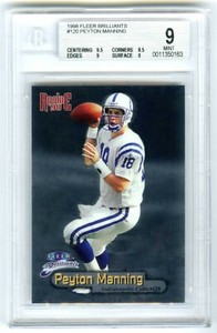 PEYTON MANNING~1998 FLEER BRILLIANTS FOIL BGS-9 MINT 9.5 SUB ROOKIE RC CARD #120