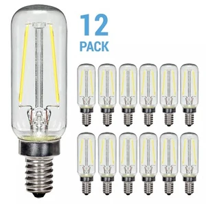 12 Pack S21340 S9872 LED Filament Bulbs 2.8W =25W 120V T6 Candelabra E12 Clear - Picture 1 of 9