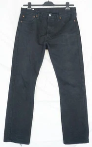 Levi's 501 Straight Leg Black Denim Jeans W33 L32 - Picture 1 of 5