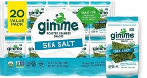 Gimme - Sale Marino - 20 pezzi - Fogli di alghe arrostite biologiche - Keto, Vegan, Glut - Foto 1 di 6