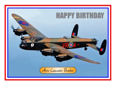 R.F.DESIGNS LANCASTER BOMBER RAF HAPPY BIRTHDAY QUALITY GLOSS CARD FREE POST 1ST CLASS