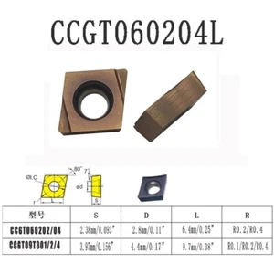 80° Rhombic CCGT060204L Turning insert Finish Turned and Ground Stainless Steel - Picture 1 of 7
