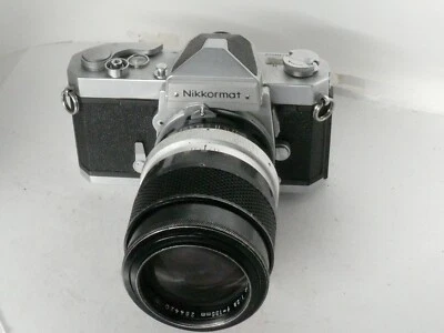 VINTAGE NIKKORMAT FT chrome,NIKKOR Q 135/2.8 lens ,READ - Image 1 of 4