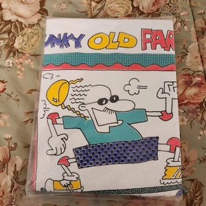 Vintage Hanes FIFTY FIFTY Funky Old Fart Mens White LARGE Short Sleeve T-Shirt - Picture 1 of 4