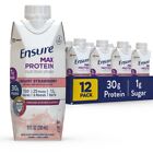 Ensure Max Protein Nutrition Shake, Creamy Strawberry 🍓 11 fl oz, 12 Count