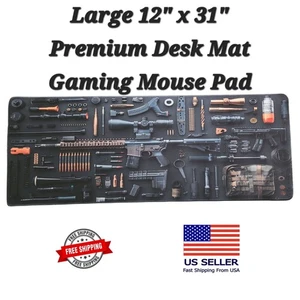 Large Premium Tactical Gaming Pad Gun Bench Cleaning Mat AR 31" X 12"  - Picture 1 of 8