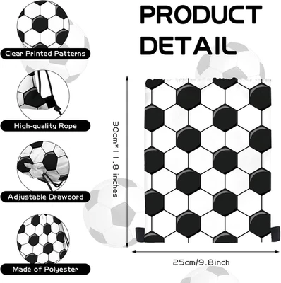 16 Piezas Bolsas de Regalo de Fútbol Bolsa de Cuerda con Cordón de Fútbol Mochila Deportiva Fiesta de Pelota Foto 1 de 4