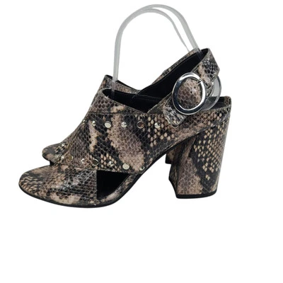 Topshop Nixie Studded Snake Print.Block Heel Sandals Women's Size 39/8.5 - Image 1 of 4
