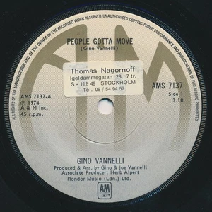 Gino Vannelli - People Gotta Move - Used Vinyl Record 7 - N6999z - Picture 1 of 1