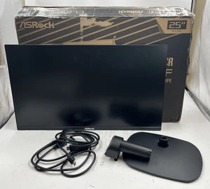 ASROCK CL25FF FHD 25" 100HZ LPS FREESYNC 1080P SRBG MONITOR W STAND & POWER CORD - Picture 1 of 8