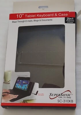 SuperSonic Adjustable Leather Stand & Keyboard Case For 10 Inch Tablet  - Image 1 of 4
