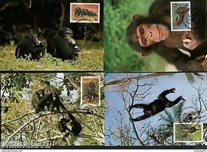 Sierra Leone 1983  ☀ W.W.F. - Fauna Monkeys  ☀ 4x Max cards - Picture 1 of 1