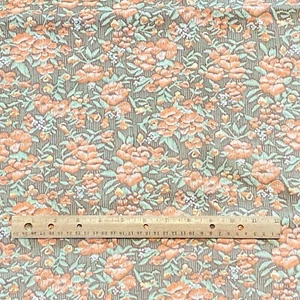 1.6 YD Abstract Floral Fabric Orange Brown Quilting Cotton - Picture 1 of 4