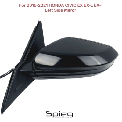 Боковое зеркало для 2016-2021 HONDA CIVIC EX EX-L EX-T с электроприводом со стороны водителя - Изображение 1 из 4