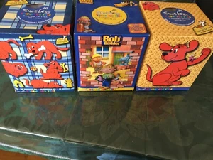 Rare Lot Of 3 NIB Kids Sneezers Tissue Boxes Clifford Bob The Builder - Picture 1 of 2