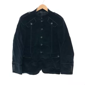 GUCCI Tom Ford Velvet Jacket Black Leather Piping Men Outerwear Vintage Size 54 - Picture 1 of 10