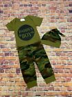 Gorgeous 0-3 months daddy’s boy camouflage army 3 piece NEW ideal Baby gift