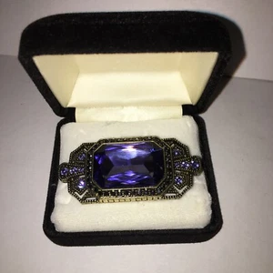 Heidi Daus Blue Stone and Marcasite Brooch - Picture 1 of 4
