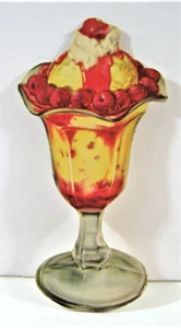 Letrero de cartón troquelado vintage de 9" vainilla baya de vainilla baya sundae para helados comedor - Imagen 1 de 1