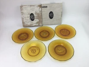 5 Piezas De Colección de Tiara Indiana Vidrio Miel Quemada 12 Días de Navidad Platos - Imagen 1 de 4