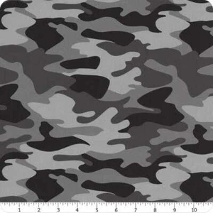 Fat Quarter Riley Blake “Nobody Fights Alone” Camo Gray Cotton Quilting Fabric - Picture 1 of 1
