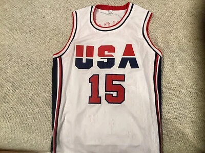 TEAM USA MAGIC JOHNSON & LARRY BIRD SIGNED JERSEYS - Image 1 of 4