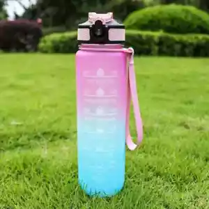 Wasserflasche 32 Unzen mit Zeitmarke BPA-frei - Bild 1 von 6