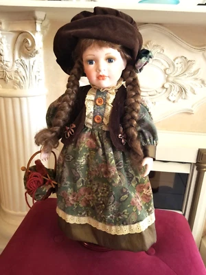 TOP ZUSTAND !! Sammlerpuppe mit Strickkorb, markenlos? - Bild 1 von 4