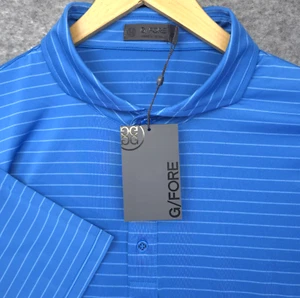 NEW G/Fore Golf Polo Shirt Men’s XXL Blue Striped Stretch Casual Performance NWT - Picture 1 of 10