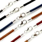 Mens/Ladies 3mm Genuine Greek Leather Cord Necklace With Sterling Silver Clasp