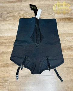 Rago 6101 High Waist Brief w/Zipper Black 28/M With Garters - Picture 1 of 2