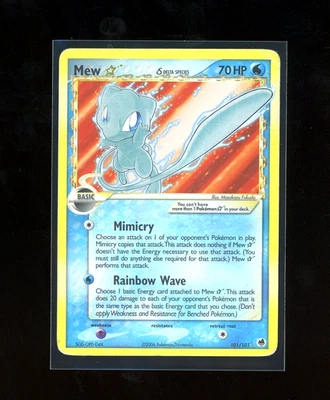 2006 Pokemon EX Dragon Frontiers Mew GOLD STAR Holo Foil 101/101 Delta Species - Image 1 of 2