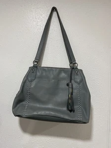Bolso de hombro The Sak Melrose de cuero con cremallera superior gris borla - Imagen 1 de 12