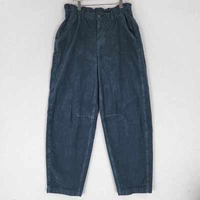 Брюки женские American Eagle 4 длинные синие вельветовые со стволом штанины с высоким подъемом бумажный пакет - Изображение 1 из 4