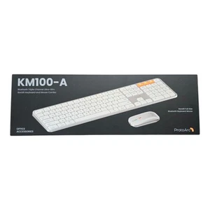 ProtoArc KM100-A Backlit Keyboard and Mouse Set for Mac Wireless Bluetooth White - Afbeelding 1 van 6