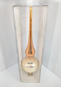 Martha Stewart Tree Topper Hot Pink Green Glitter Spire Iridescent 12" Christmas - Picture 1 of 5