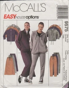 McCall's 9575 Womens Hoodie Sweatshirt Joggers Skirt Pattern Size XS 4 6 Uncut - Picture 1 of 7