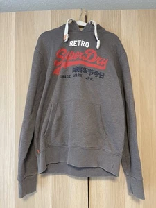 Superdry Pullover Hoodie Sweatshirt mit Kapuze (grau mit rotem Print)- Größe L - Bild 1 von 7
