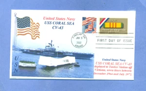 USS CORAL SEA CV-43 Viet Nam War Aircraft Carrier Color Photo AZ Memorial F Day - Picture 1 of 1