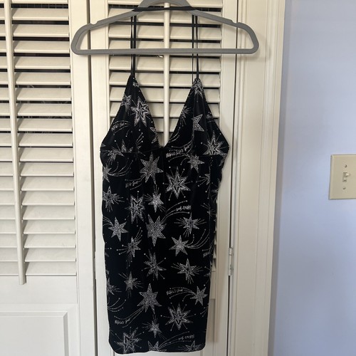 UNDERCOVER Camicia da notte Victorias Secret donna L nero glitter velluto stella stella