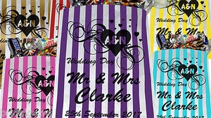 Personalised Wedding Sweet Bags - Choice of Colours - Your Own Wording - Picture 1 of 12