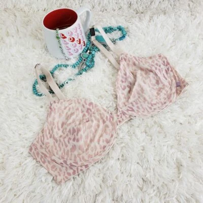 NWT Victoria's Secret 38DDD Beige Cute and sexy animal print Demi Sexy Bra - Image 1 of 4