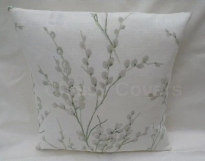 Laura Ashley Designer Cushion Cover PUSSY WILLOW Off White /Apple Various Sizes - Image 1 of 2