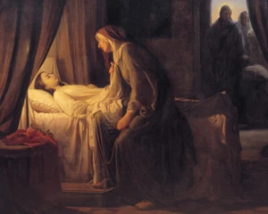 Impresión artística giclee de La hija de Jairius por Carl Bloch Museo Envíos gratis - Imagen 1 de 3